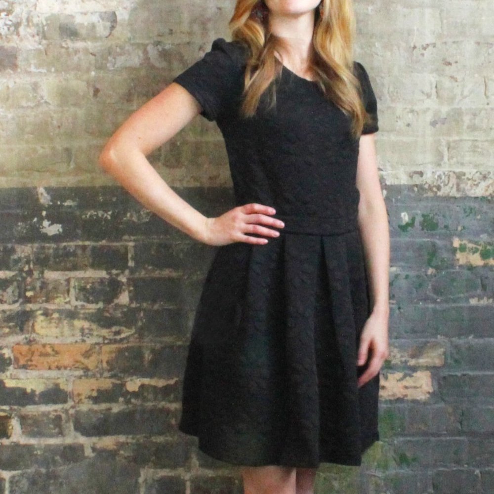 NWT Mismash Black Textured Floral Print Dress